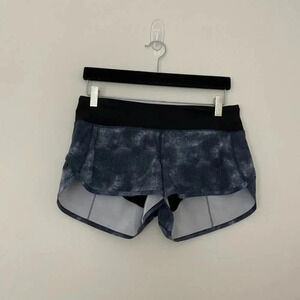 Lululemon Run Times Short Mini Diffusion White Black/Black Size 6